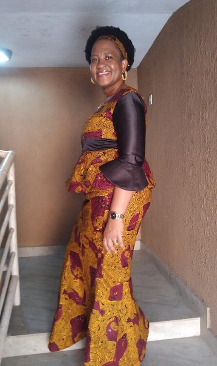 mom on stairs