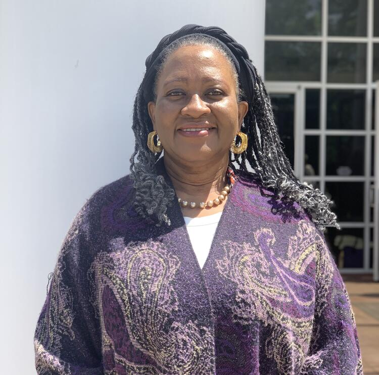 Ijeoma with a shawl