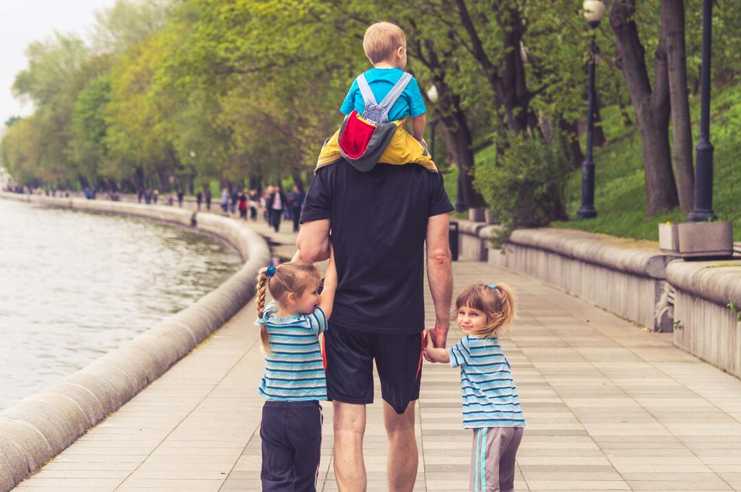 Father and children